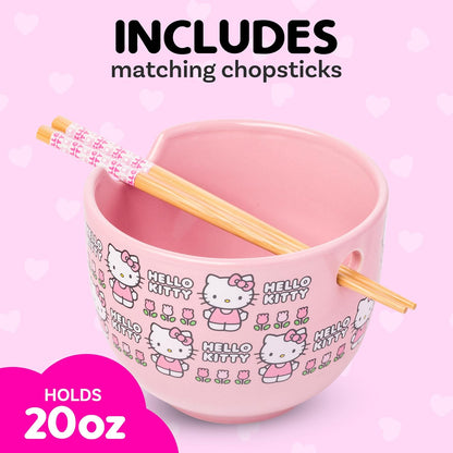 Hello Kitty Flowers Ramen Bowl Set
