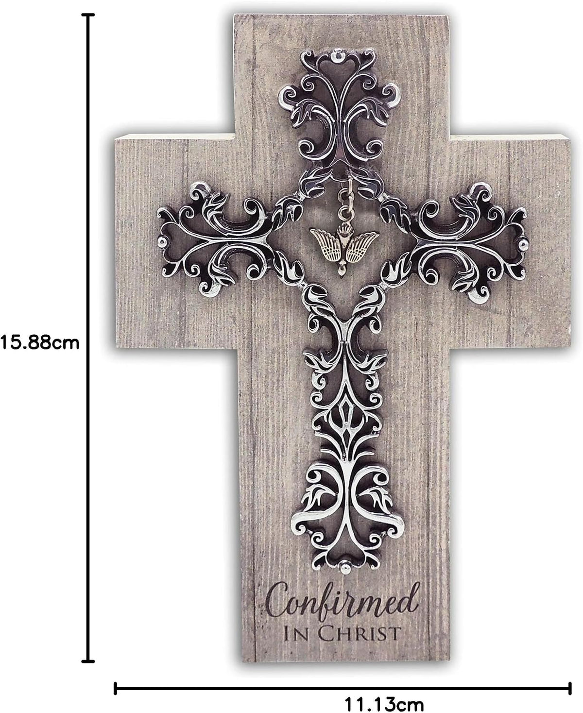 Confirmed In Christ Cross (Ash-grey wood tone)