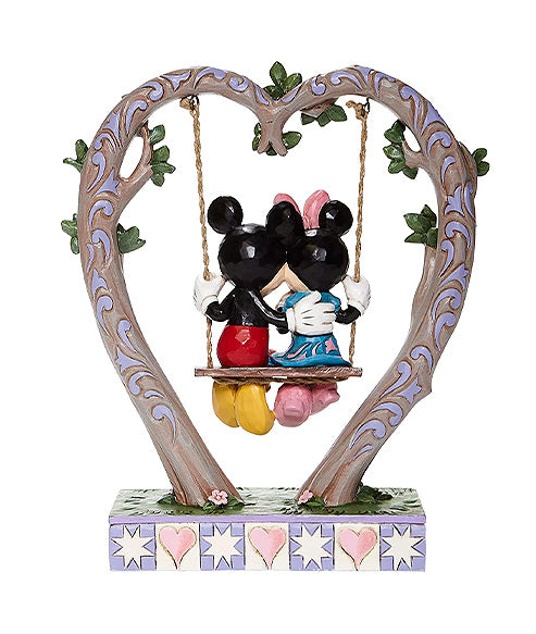 Mickey and Minnie Mouse on Heart Swing Figurine