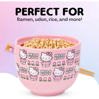 Hello Kitty Flowers Ramen Bowl Set