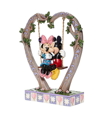 Mickey and Minnie Mouse on Heart Swing Figurine