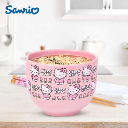 Hello Kitty Flowers Ramen Bowl Set