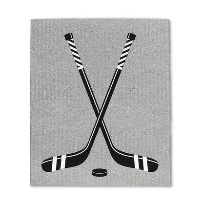 Hockey Skates & Stick Dishcloths. Set of 2