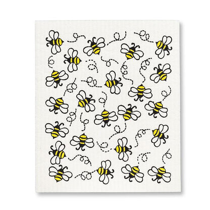 Allover Bees Dishcloths. Set of 2