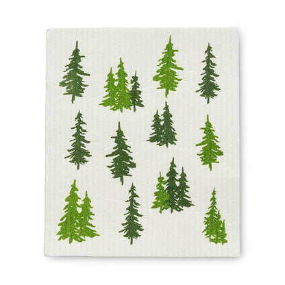 Evergreen Forest Dishcloths. Set of 2