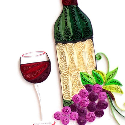 Quilled Wine Congrats Greeting Card