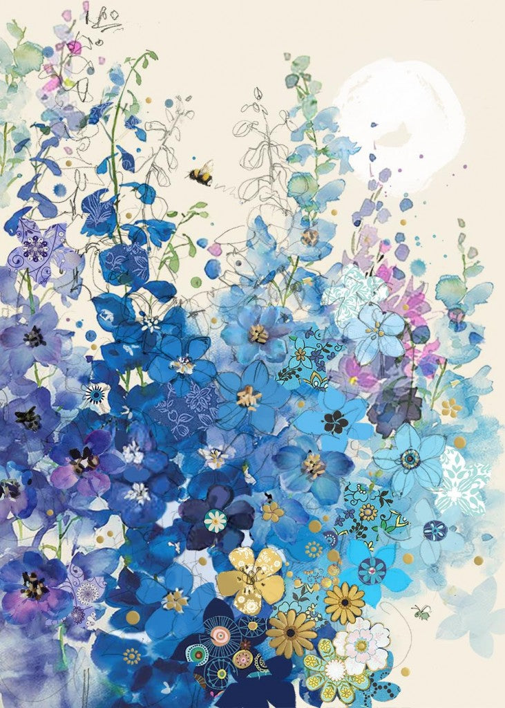 Bug Art Delphiniums Card