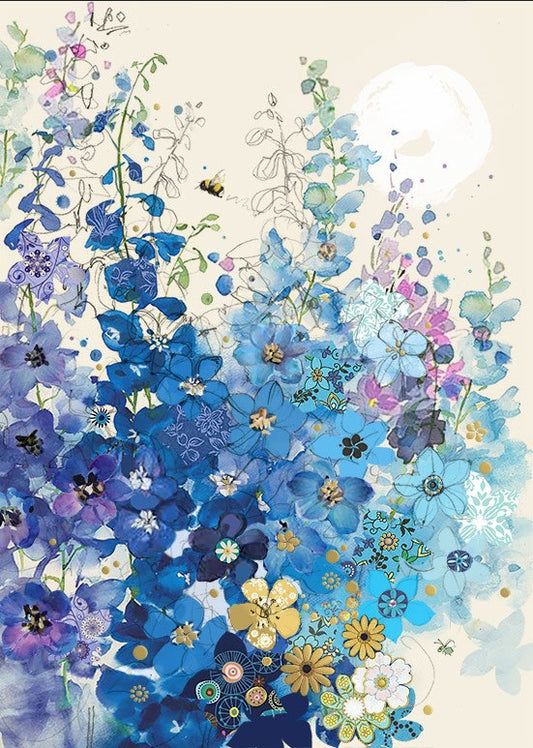 Bug Art Delphiniums Card