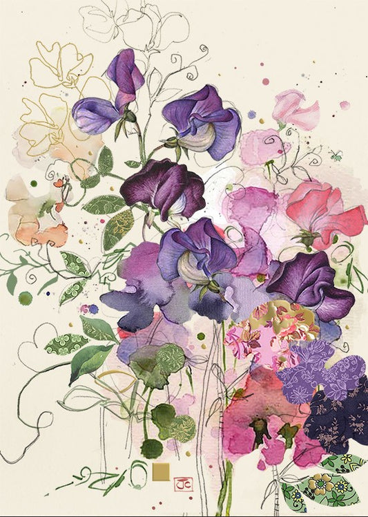 Bug Art Sweet Peas Card
