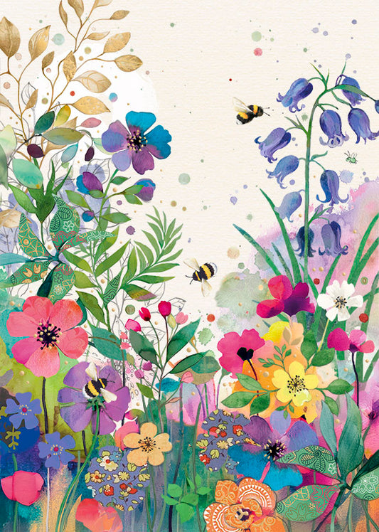 Bug Art Colourful Meadow Card