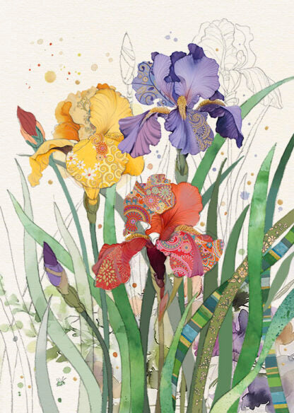 Bug Art Mixed Irises Card