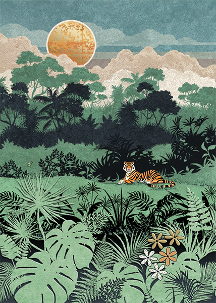 Bug Art Tiger Jungle Card