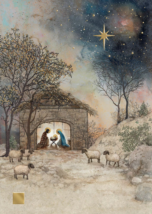 Bug Art Nativity Manger Card