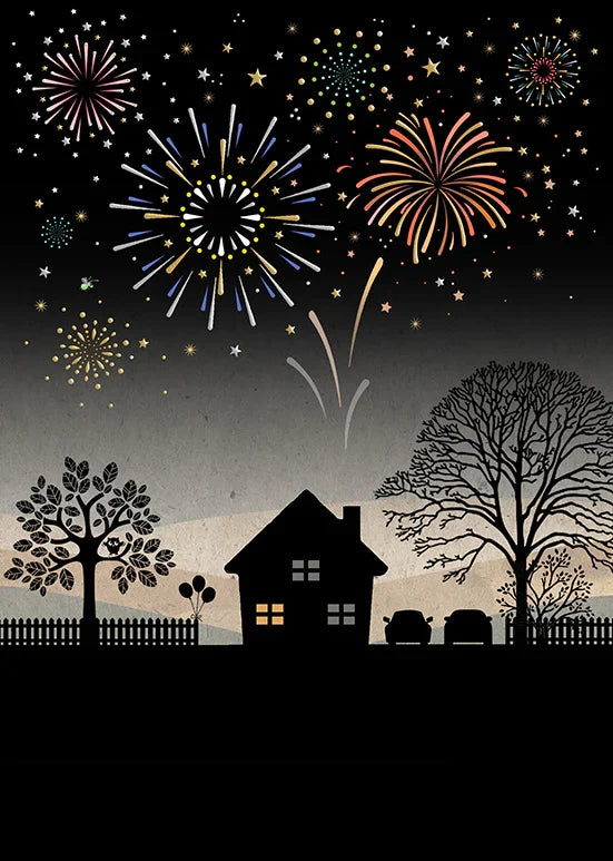 Bug Art Fireworks Card