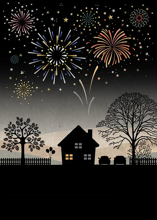 Bug Art Fireworks Card