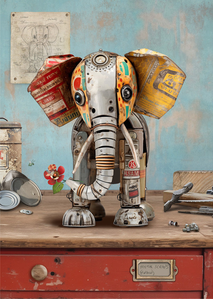 Bug Art Scrap Elephant Card
