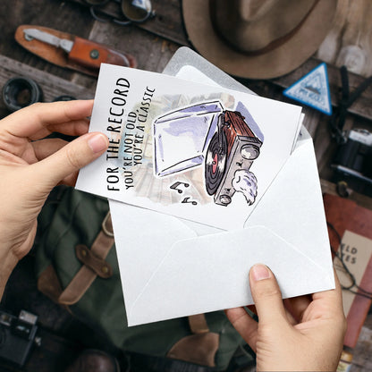 "For the Record" - Music Lover Dad Joke Pun Fathers Day Card