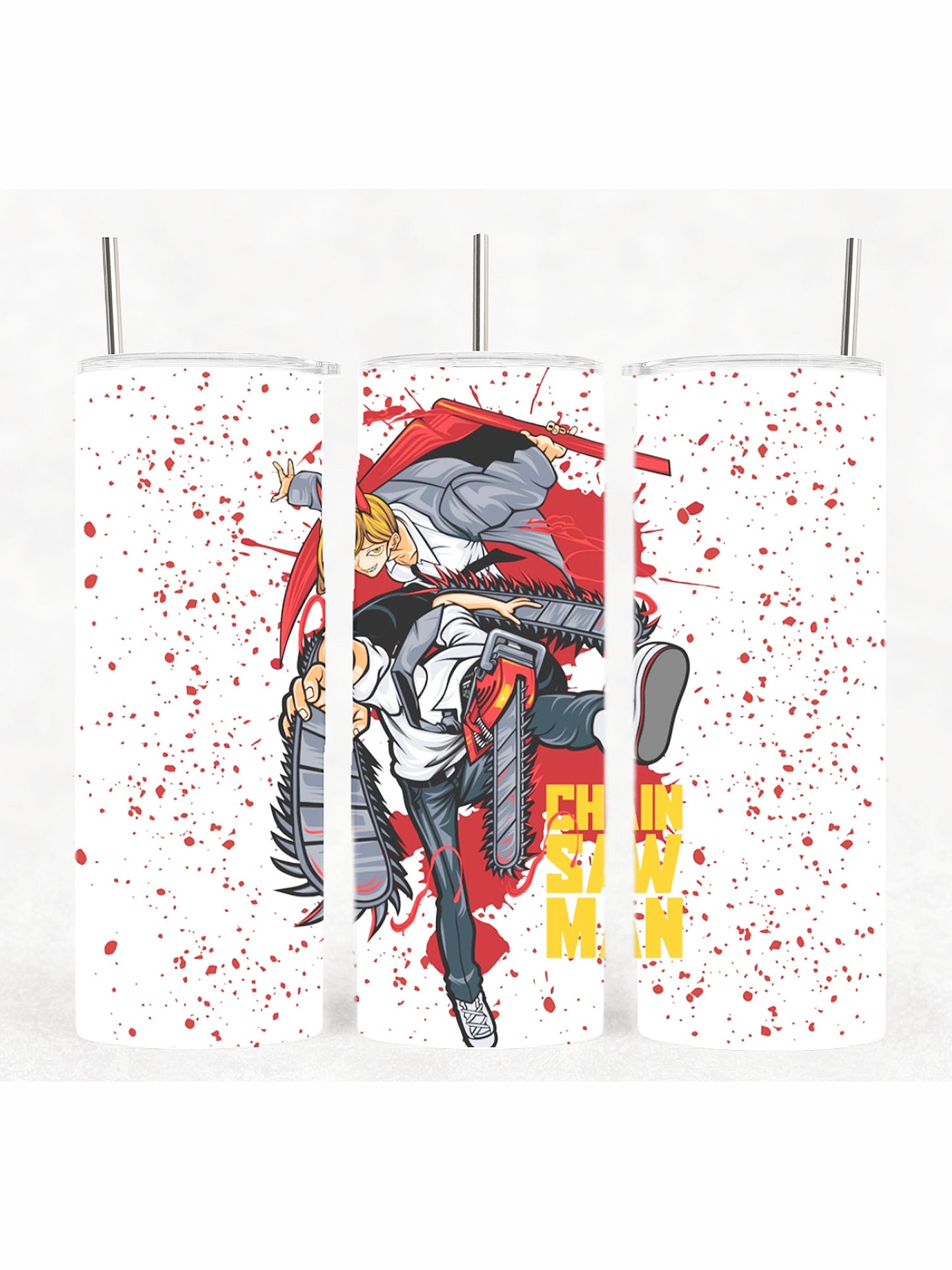 Chainsaw Man Denji Power Splatter Anime Manga Tumbler