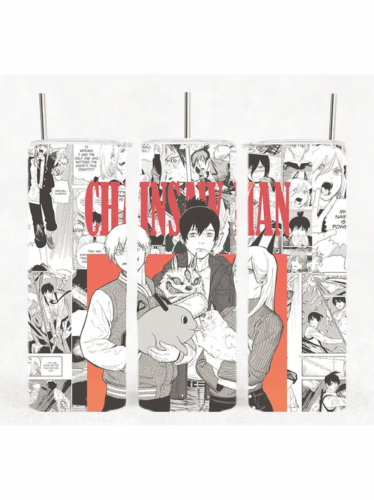 Chainsaw Man & Pets Anime Inspired Tumbler