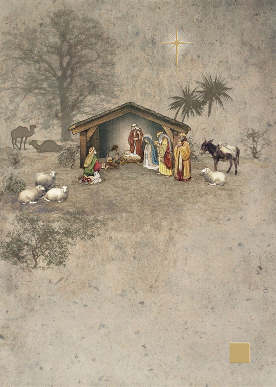 Bug Art Nativity Manger Card