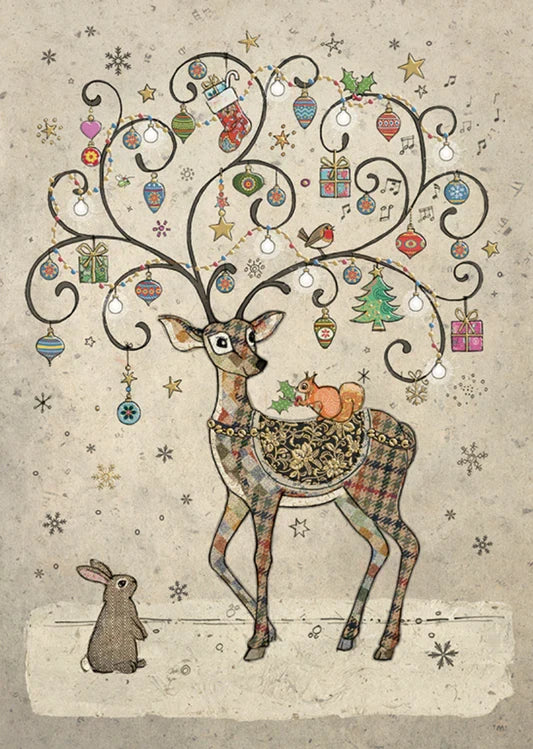 Bug Art Decorated Deer Card