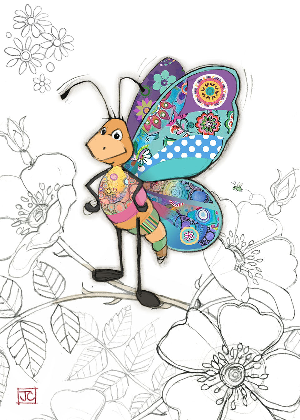 Bug Art Bertie Butterfly Card