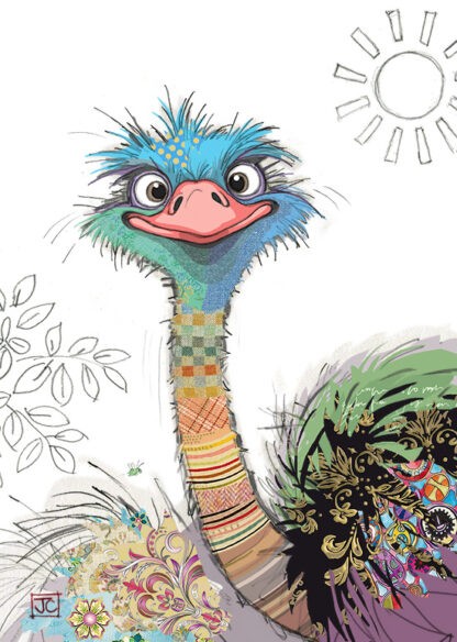Bug Art Oscar Ostrich Card