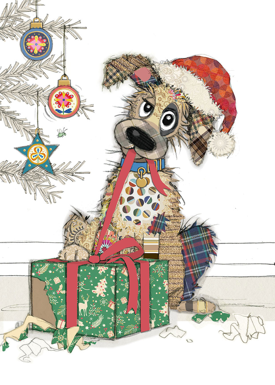 Bug Art Christmas Mutt Card