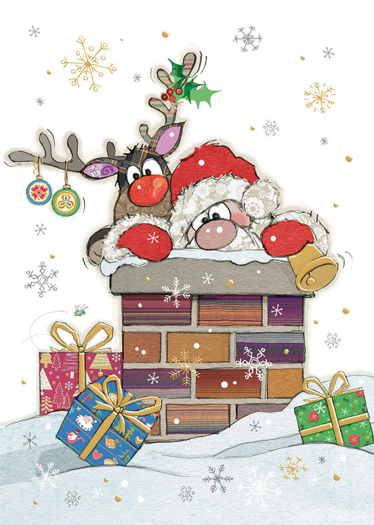 Bug Art Santa Roof Card