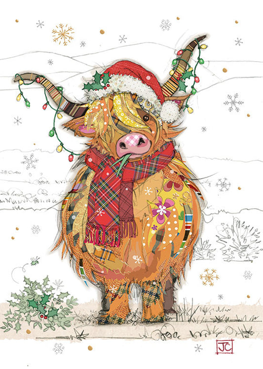 Bug Art Christmas Cow Card