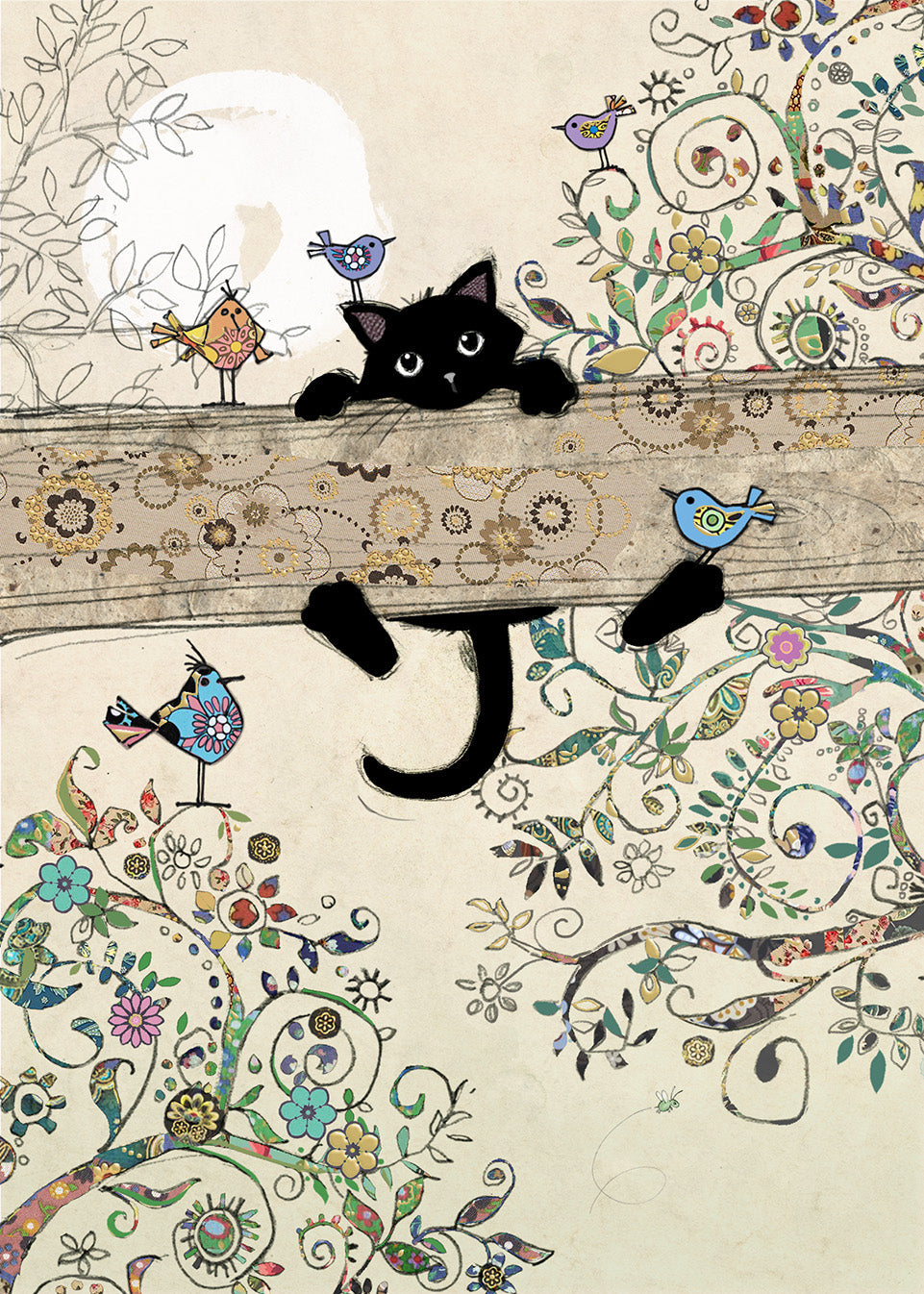 Bug Art Branch Kitty Card