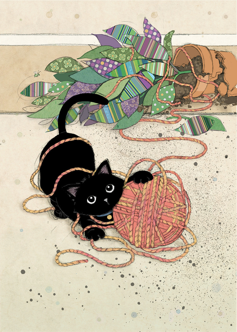 Bug Art  String Kitty Card