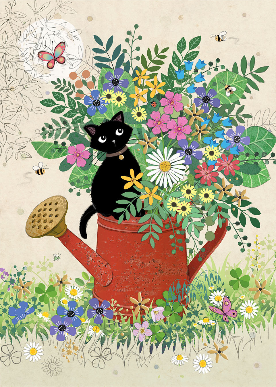Bug Art Can Kitty Card
