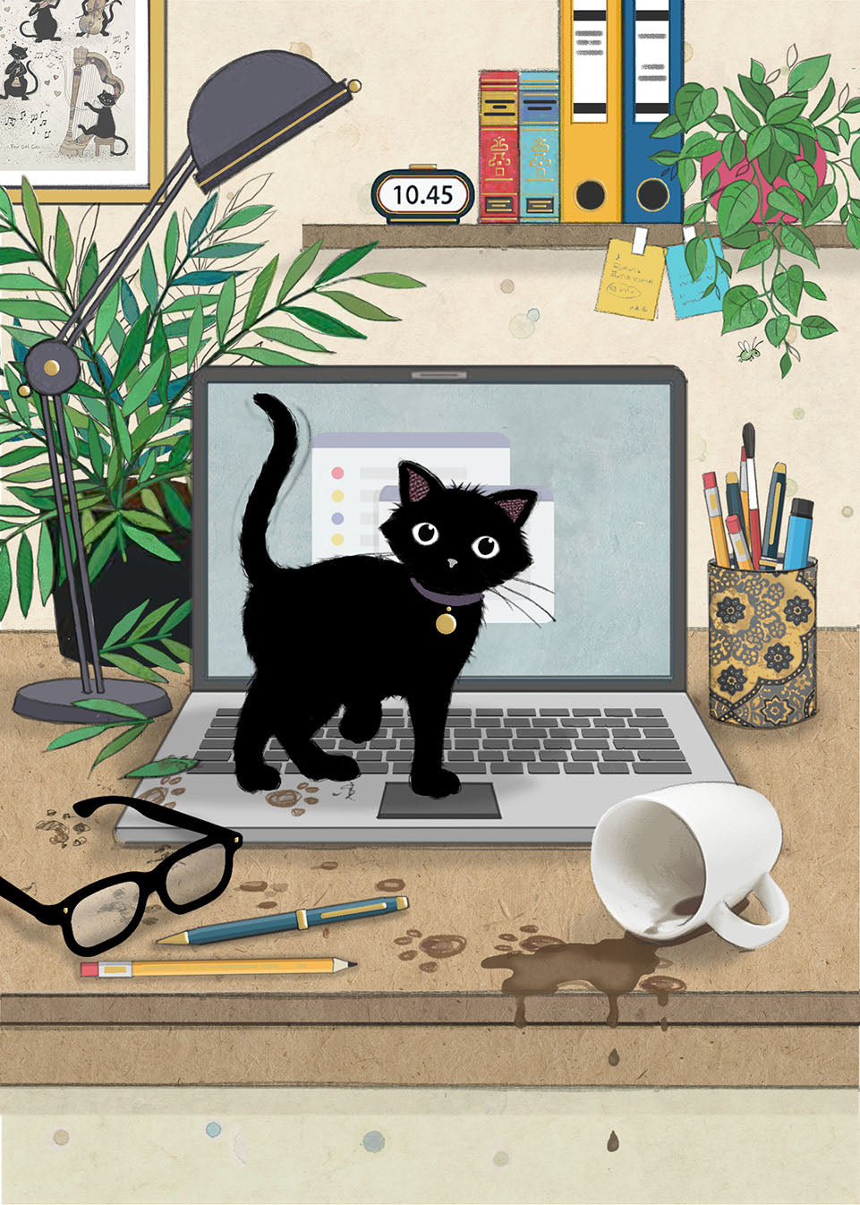 Bug Art Laptop Kitty Card