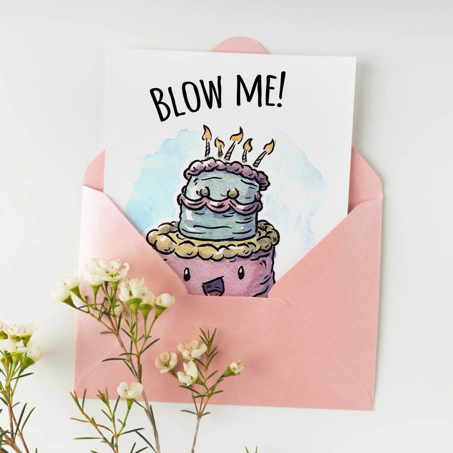 "Blow me!" - Cheeky Crude Birthday Cake Card
