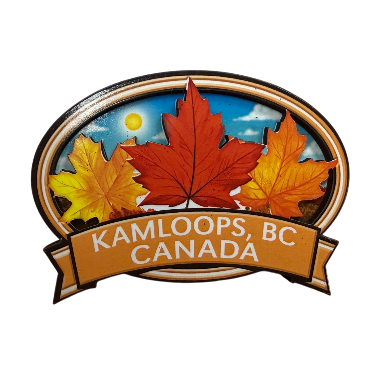 Kamloops 2D Magnet Maple Leaves