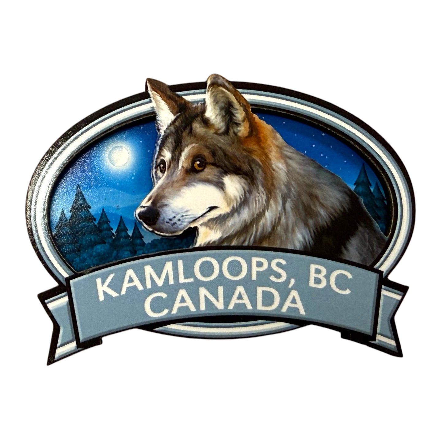 Kamloops 2D Magnet Wolf