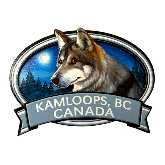 Kamloops 2D Magnet Wolf