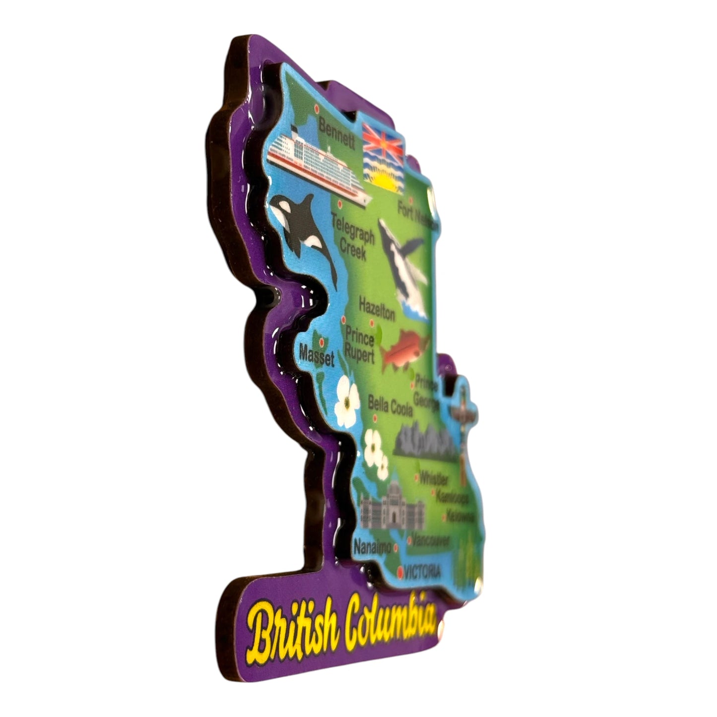 British Columbia 3D Map Magnet