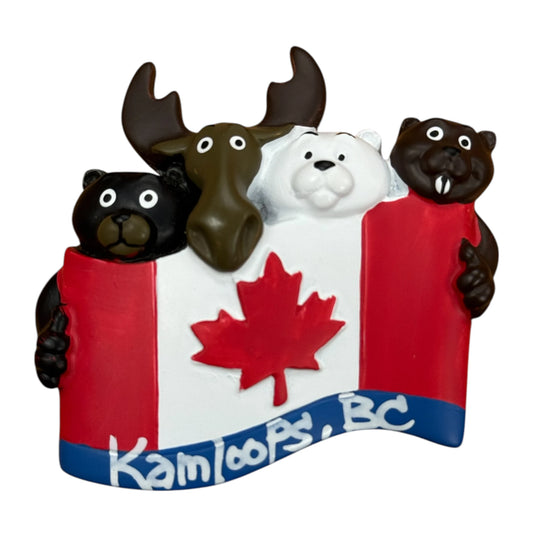 Kamloops Magnet Animal Canadian Flag