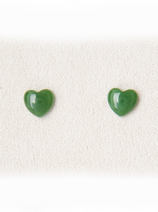Plain Heart Studs
