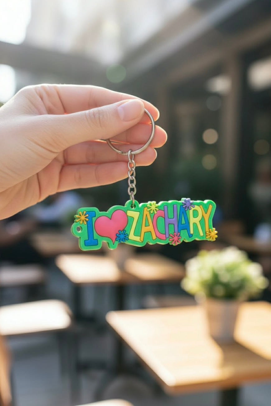 Colourful Name Keychain I 💗 Zachary