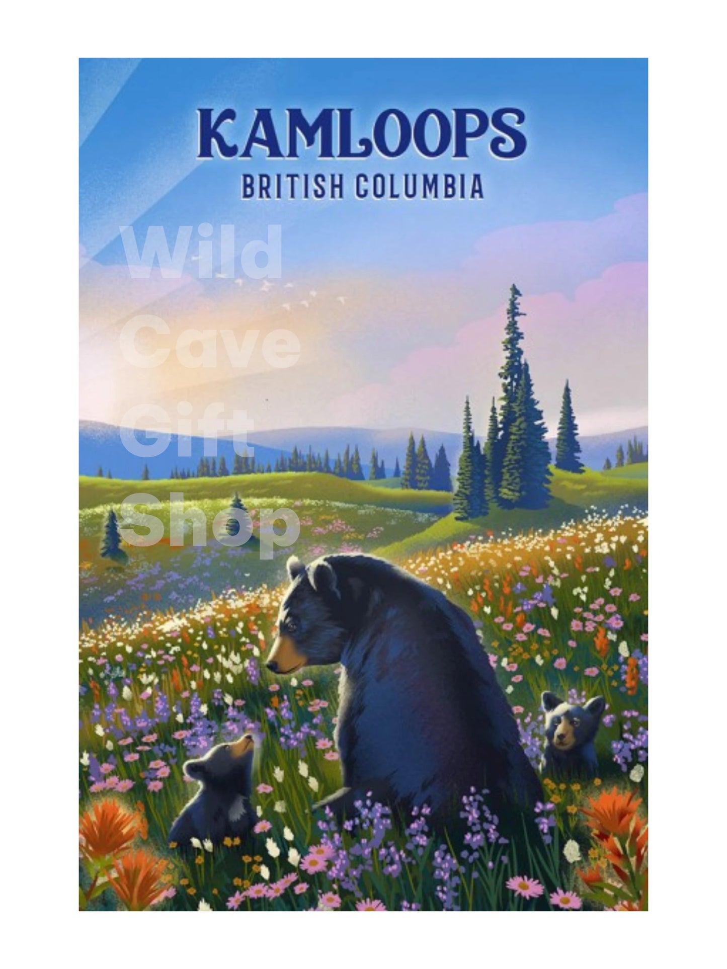Kamloops Magnet Bear Family in Field