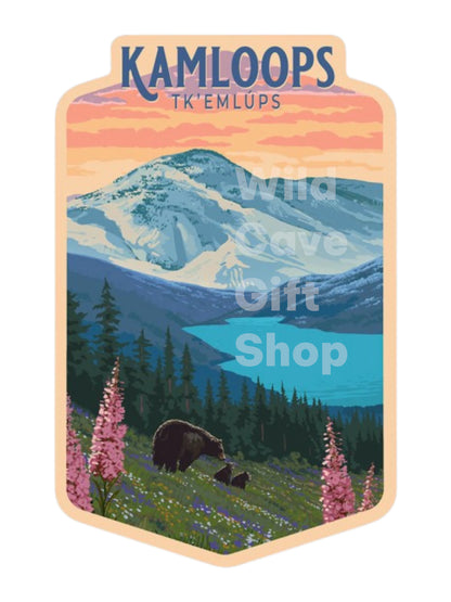 Kamloops Sticker Bear & Spring Flowers