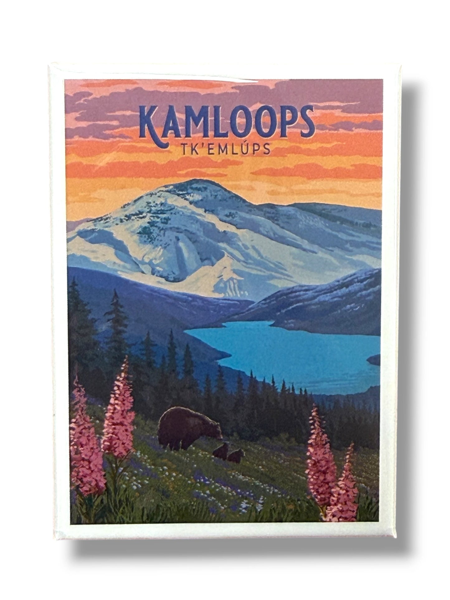 Kamloops Magnet Bear & Spring Flowers