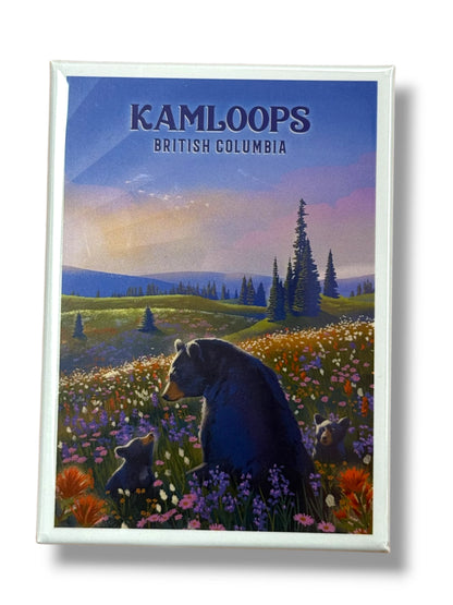 Kamloops Magnet Bear Family in Field