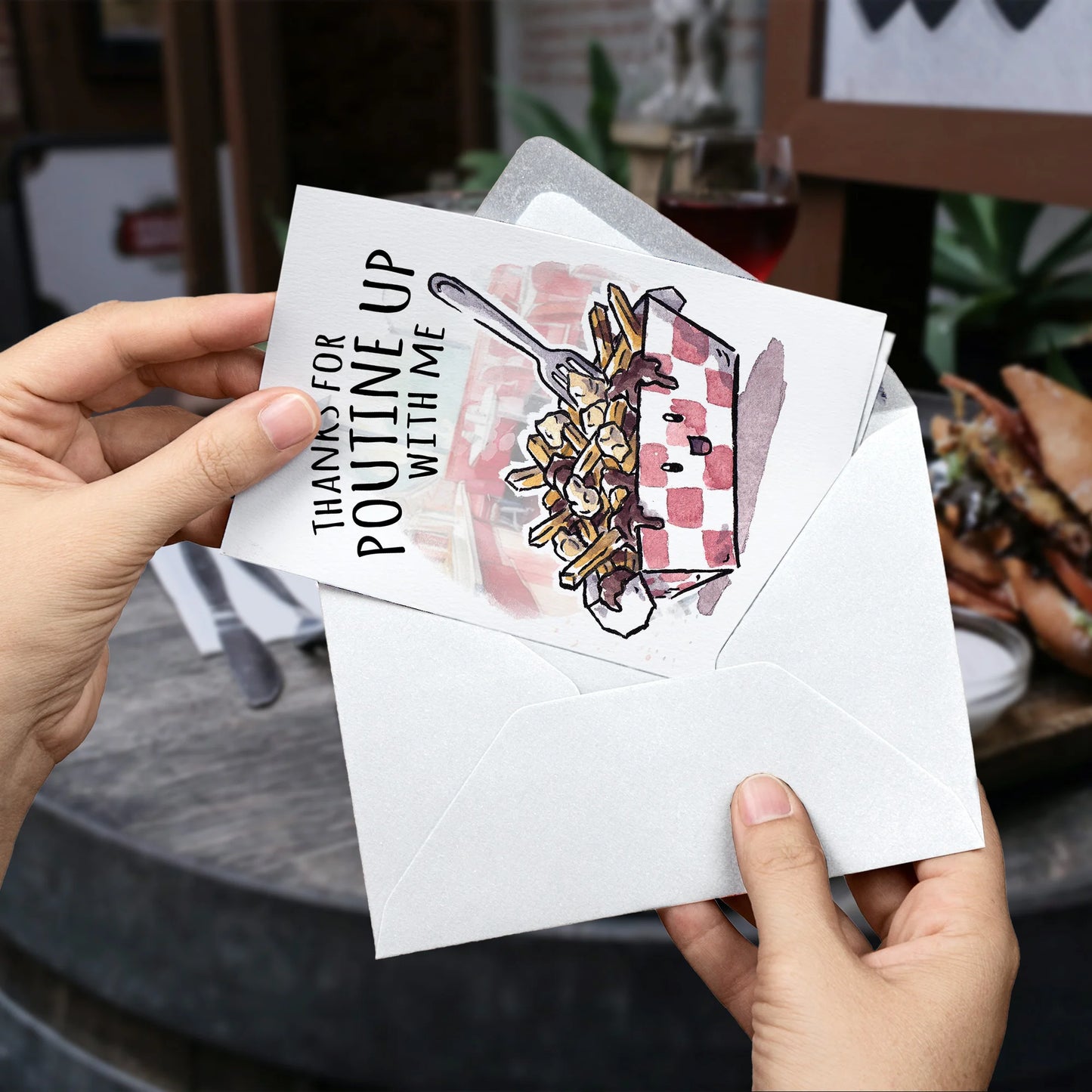 "Poutine Up w Me" - Mother's Father's Day Funny Thank You Card