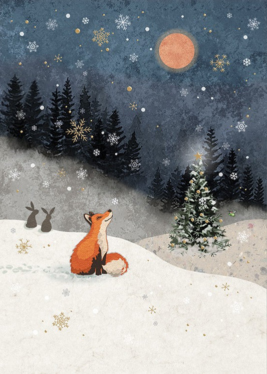 Bug Art Snow Fox Card
