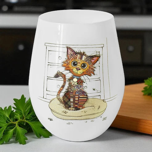 Kitten Stemless Wine Glass