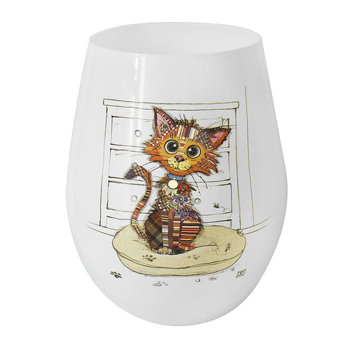 Kitten Stemless Wine Glass